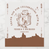 ウェスタン素朴ランチファームバーンカウボーイサンキュー ワインラベル (シングルラベル)