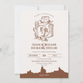 ウェスタン素朴ランチファームバーンカウボーイブーツ 招待状 (正面)