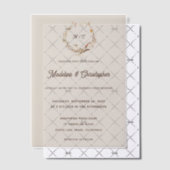 ウェスタン素朴ランチモノグラム結婚ズ ベラム紙招待状 (オフセット (招待状))