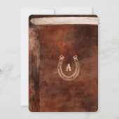 ウェスタン素朴レザーの水の色の本ベビーシャワー 招待状 (裏面)