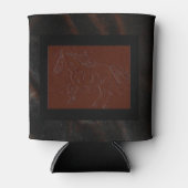 ウェスタン素朴レザーフェイクホースデザイン 缶クーラー (正面)