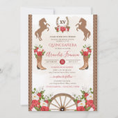 ウェスタン素朴レッドフロール女性のカーボーイチャラキンセアニェラ 招待状 (正面)