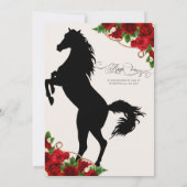 ウェスタン素朴レッドローゼス女性のカーボーイブライダルシャワー 招待状 (裏面)