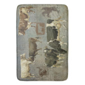 ウェスタン素朴ロッジヴィンテージファームバーンカウキャトル  バスマット (正面縦)