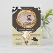 ウェスタン素朴ロデオカウボーイ誕生日パーティー 招待状 (スタンド正面)