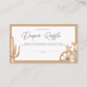 ウェスタン素朴ロデオ赤ちゃんシャワーおむつラッフル エンクロージャーカード (正面)