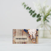 ウェスタン素朴ヴィンテージブラウンブルスカルアート 名刺 (スタンド正面)