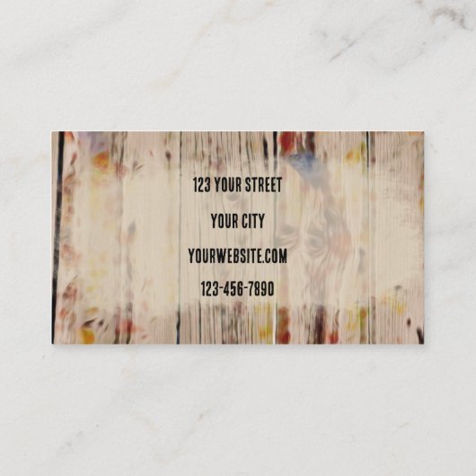 ウェスタン素朴ヴィンテージブラウンブルスカルアート 名刺 (裏面)