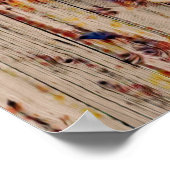 ウェスタン素朴ヴィンテージブルスカルブラウンバーン ポスター (角)