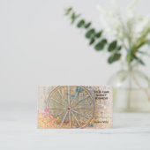 ウェスタン素朴ヴィンテージワゴンホイール 名刺 (スタンド正面)