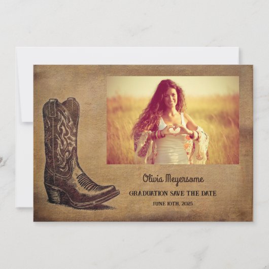 ウェスタン素朴卒業写真 セーブザデート (正面)