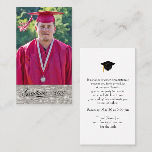 ウェスタン素朴卒業記念パーティー参加票 名刺 (正面/裏面)