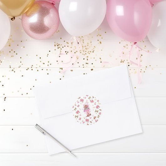 ウェスタン素朴女性のカーボーイハッピーバースデーガーリー ラウンドシール