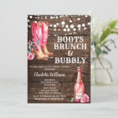 ウェスタン素朴女性のカーボーイブライダルシャワーパーティー 招待状 (スタンド正面)