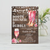 ウェスタン素朴女性のカーボーイブライダルシャワーパーティー 招待状 (スタンド正面)