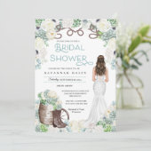 ウェスタン素朴女性のカーボーイブーツブライダルシャワー 招待状 (スタンド正面)