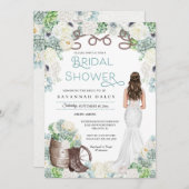 ウェスタン素朴女性のカーボーイブーツブライダルシャワー 招待状 (正面/裏面)