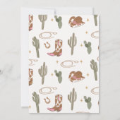 ウェスタン素朴女性のカーボーイブーツ女性のカーボーイベビーシャワー 招待状 (裏面)