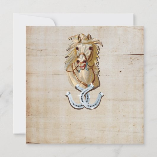 ウェスタン素朴女性のカーボーイホース誕生日招待状 招待状 (裏面)