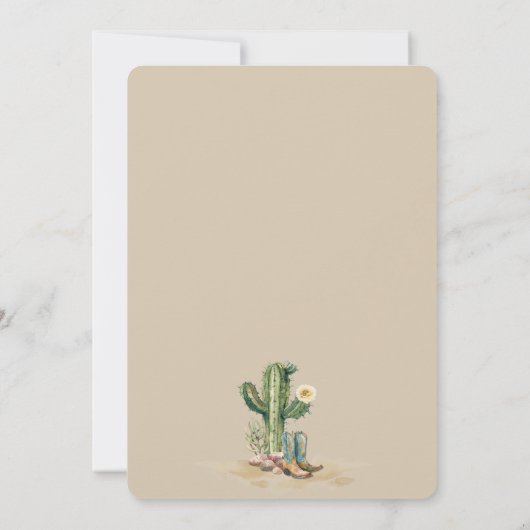 ウェスタン素朴女性のカーボーイロデオバースデーパーティー 招待状 (裏面)