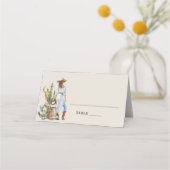 ウェスタン素朴女性のカーボーイ結婚ズ プレイスカード (正面)