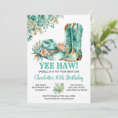 ウェスタン素朴女性のカーボーイ誕生日パーティー 招待状 (スタンド正面)
