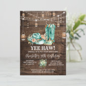 ウェスタン素朴女性のカーボーイ誕生日パーティー 招待状 (スタンド正面)