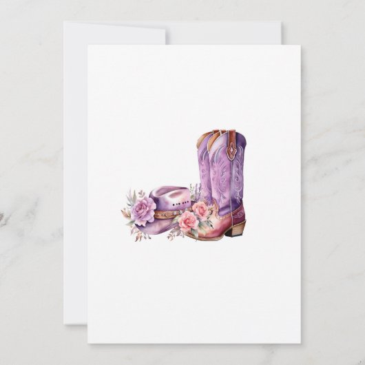 ウェスタン素朴女性のカーボーイ誕生日パーティー 招待状 (裏面)