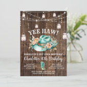 ウェスタン素朴女性のカーボーイ誕生日パーティー 招待状 (スタンド正面)