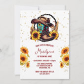 ウェスタン素朴女性のカーボーイ1歳の誕生日 招待状 (正面)