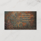 ウェスタン素朴秋オレンジグレーワゴンホイール 名刺 (裏面)