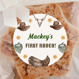 ウェスタン素朴誕生日サンキュークラス ラウンドシール