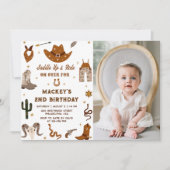 ウェスタン素朴誕生日第2期バースデーパーティー写真 招待状 (正面)