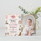 ウェスタン素朴誕生日2nd誕生日パーティー写真 招待状 (スタンド正面)