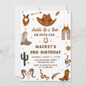 ウェスタン素朴誕生日2rdバースデーパーティー 招待状 (正面)