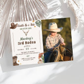 ウェスタン素朴誕生日3歳の誕生日パーティー写真 招待状