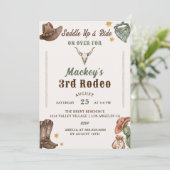 ウェスタン素朴誕生日3歳の誕生日パーティー 招待状 (スタンド正面)