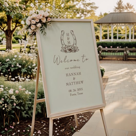 ウェスタン素朴・ボホ結婚の歓迎サイン ポスター