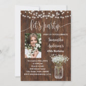 ウェスタン素朴・レッズパーティー誕生日と写真 招待状 (正面)