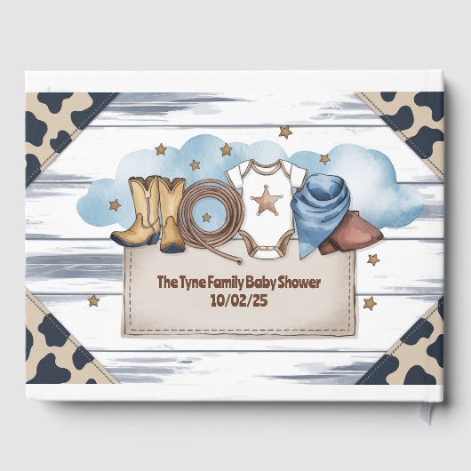 ウェスタン素朴・ロデオ・ボーイズ・ベイビー・シャワー ゲストブック (裏面)