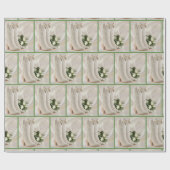 ウェスタン結婚のカウボーイブーツとブーケギフトラップ ラッピングペーパー (フラット)