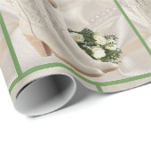 ウェスタン結婚のカウボーイブーツとブーケギフトラップ ラッピングペーパー (ロールコーナー)