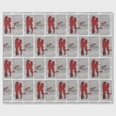 ウェスタン結婚のカップルのロマンチックなラブギフトラップ ラッピングペーパー (フラット)