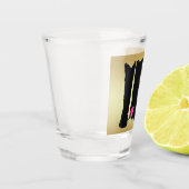 ウェスタン結婚ズのカウボーイブーツピンクのローズ金ゴールド新郎 ショットグラス (左)