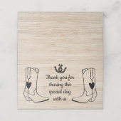 ウェスタン結婚ズのカウボーイ素朴ブーツ茶色の木 プレイスカード (外部開封)