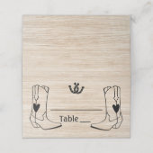 ウェスタン結婚ズのカウボーイ素朴ブーツ茶色の木 プレイスカード (外部開封)