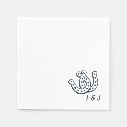 ウェスタン結婚ズのカスタムイニシャルカントリーカクテル スタンダードカクテルナプキン (正面)