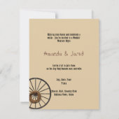 ウェスタン結婚ズのツイグフレーム、ブーツワゴンホイール 招待状 (裏面)