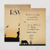 ウェスタン結婚ズのメニューRSVP 出欠カード (正面/裏面)