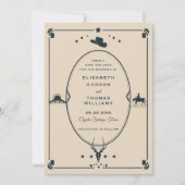 ウェスタン結婚ズのヴィンテージカウボーイ素朴フレーム セーブザデート (正面)